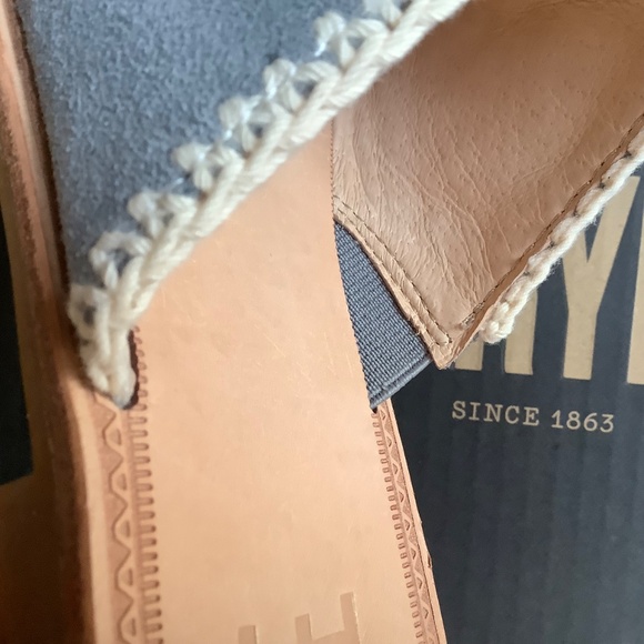 FRYE Ava Crochet Leather Slide Sandals Steel Blue SZ 9 - Picture 11 of 16